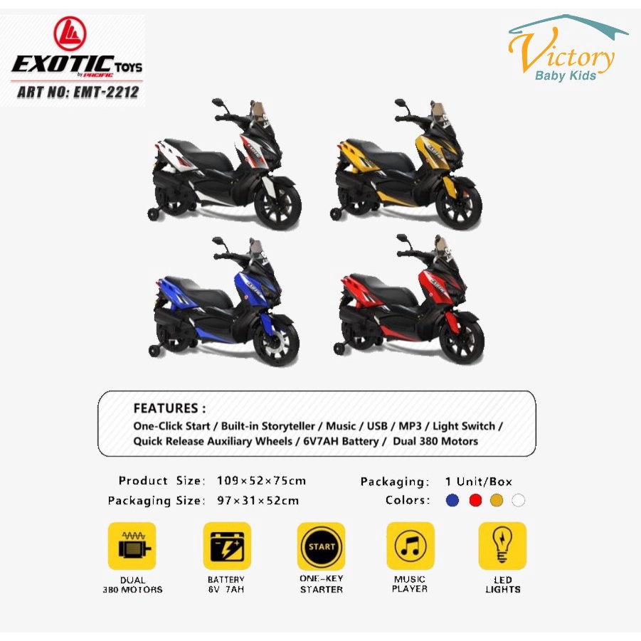 Exotic EMT 2212 Motoran Aki - Motor Mainan Anak Model Nmax
