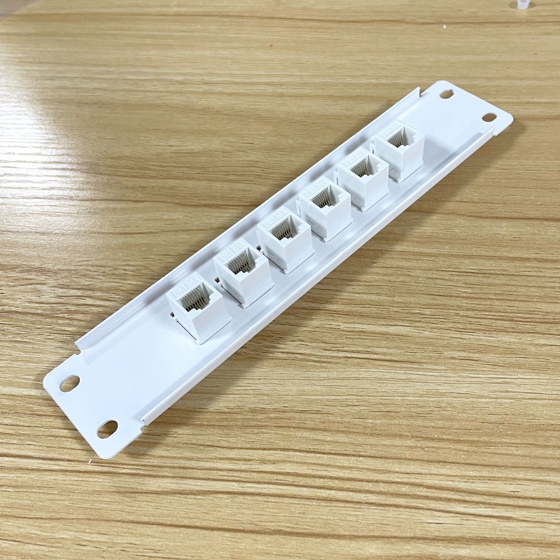 Vivi Patch Panel 6port CAT5e 10G Support 1U Patch Panel UTP 19inch Wallmount Atau Rackmount Punch Down Block Untuk CAT5e