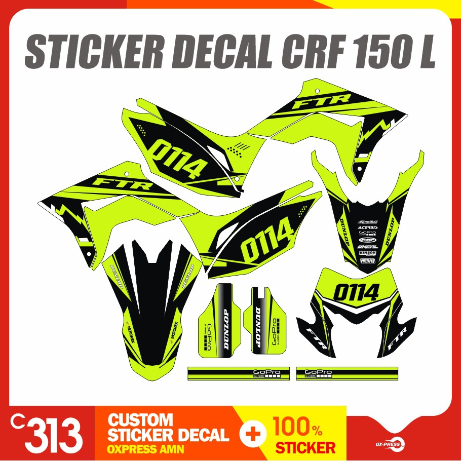 Stiker Striping Decal CRF 150 L Custom Sticker Motor  (12)