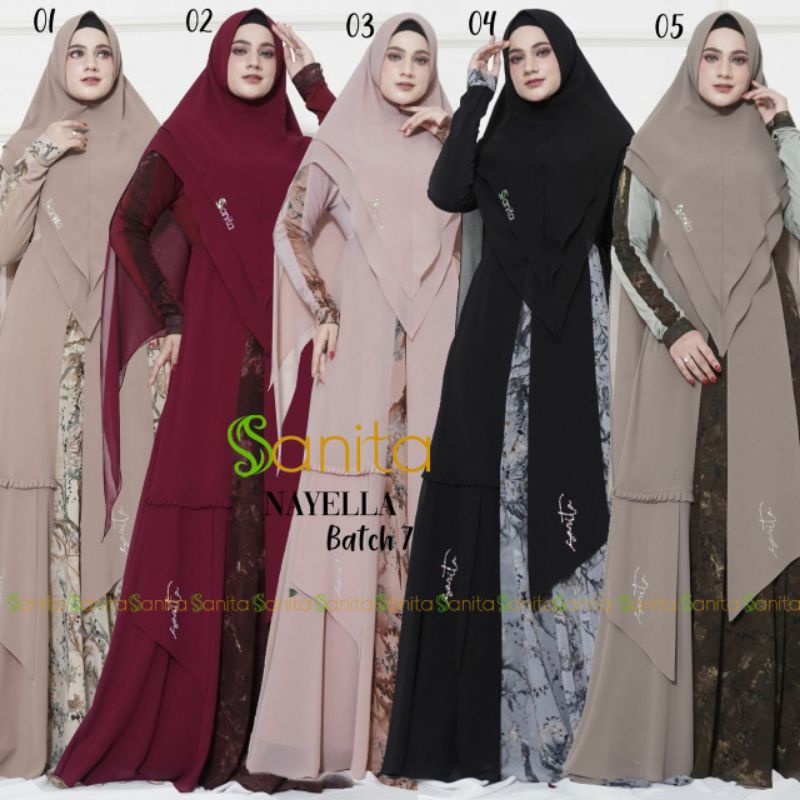 READY Syari Nayella batch 7 ORIGINAL By Sanita Hijab | gamis pesta | gamis busui | gamis ld110
