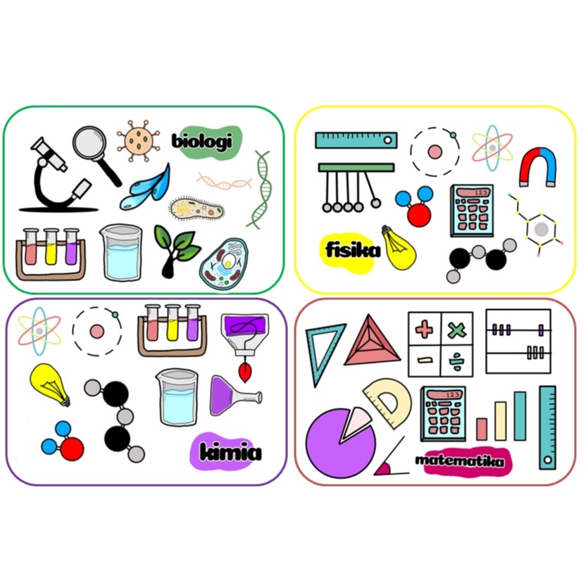 

Sticker Education / Sticker Stiker Mata Pelajaran Biologi/Kimia/Fisika/Matematika/Sejarah/Ekonomi/Geografi/Bahasa
