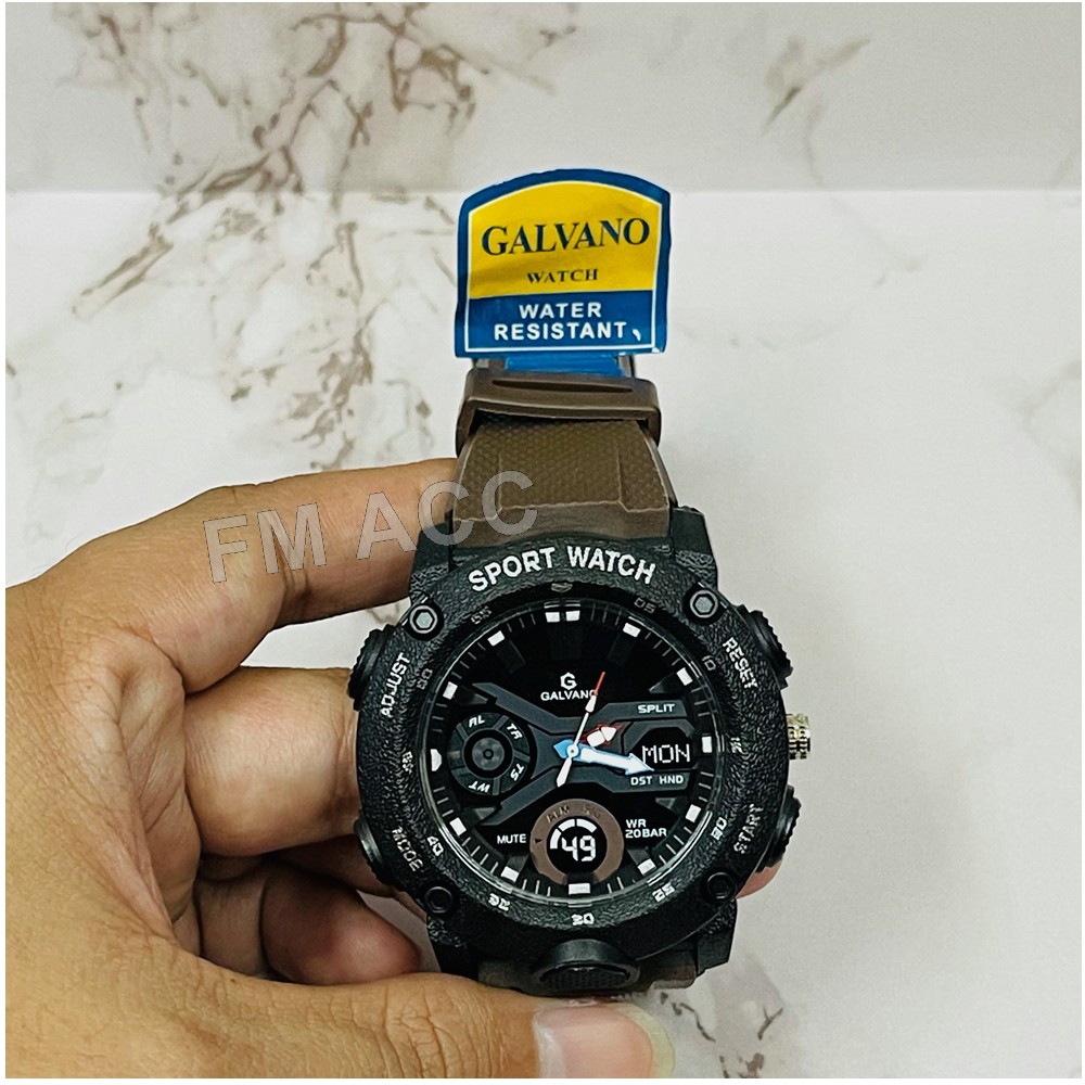 Promo Jam Tangan Sport Keren-Galvano Anti Air-Jam Tangan Pria-choklat