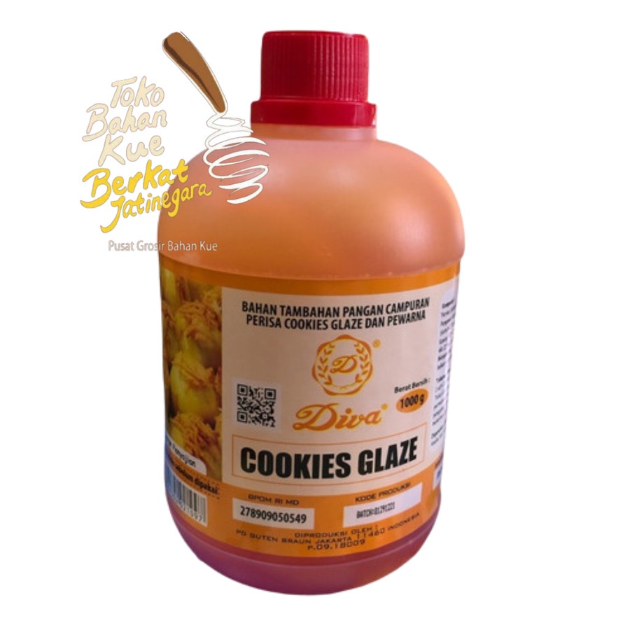 DIVA COOKIES GLAZE 1 LT / PENGKILAP ROTI KUE KERING NASTAR COOKIE GLAZE