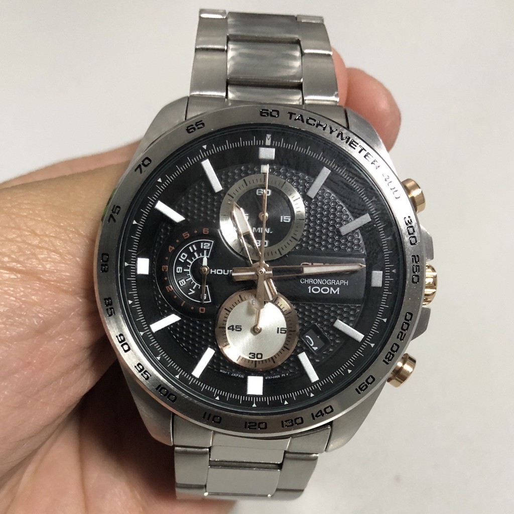 Seiko Quartz SSB281P1 Chronograph Black Dial - Jam Tangan Pria SSB281