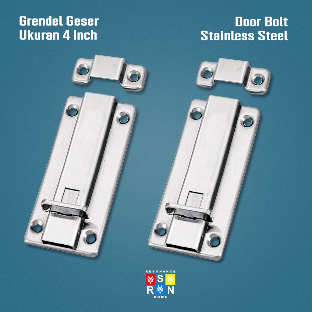 Grendel Geser Tebal 4 Inch / Slot Kunci Pintu Resonance Home