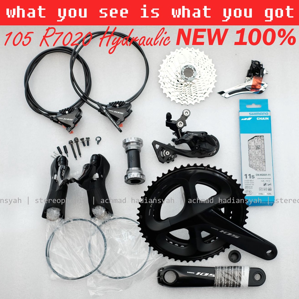 NEW Without BOX. Groupset SHIMANO 105 R7020 Disc Brake Groupset 105 Hidrolik 2x11 speed R7020 Calipe