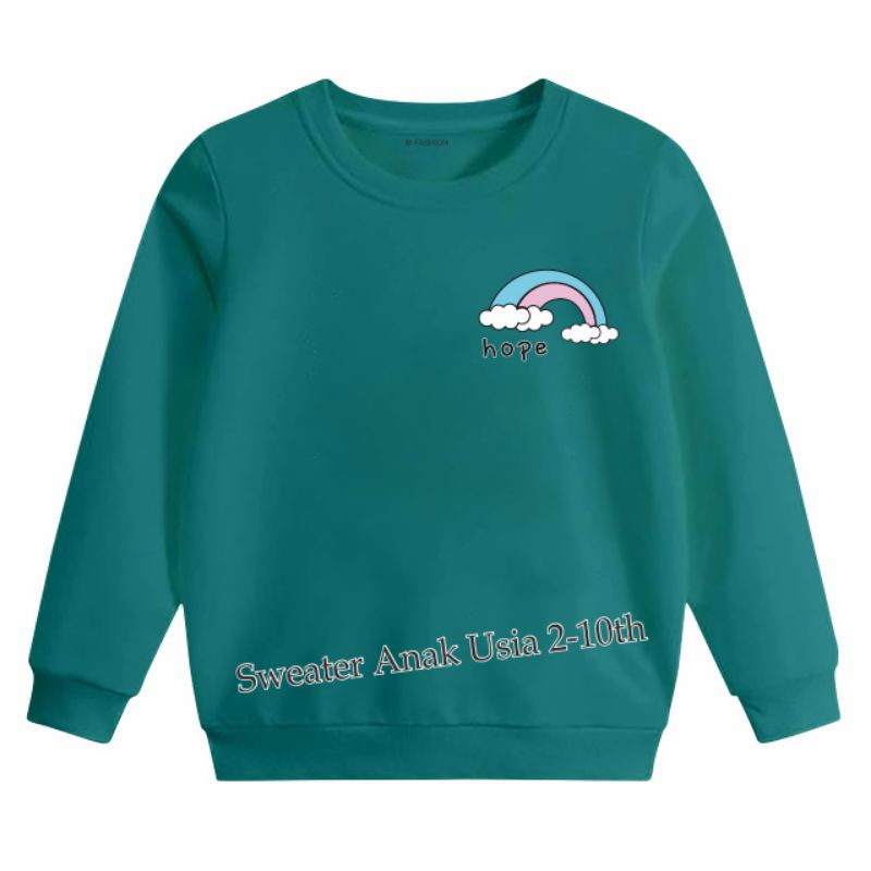 ((IB))SWEATER ANAK2 UNISEX/LOGO RAINBOW DIGITAL SABLON