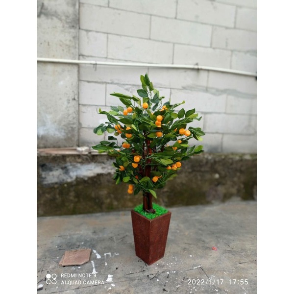 POHON JERUK/POHON PLASTIK/POHON HIAS/BUNGA ARTIFICIAL/TINGGI 1 METER/BUNGA PLASTIK