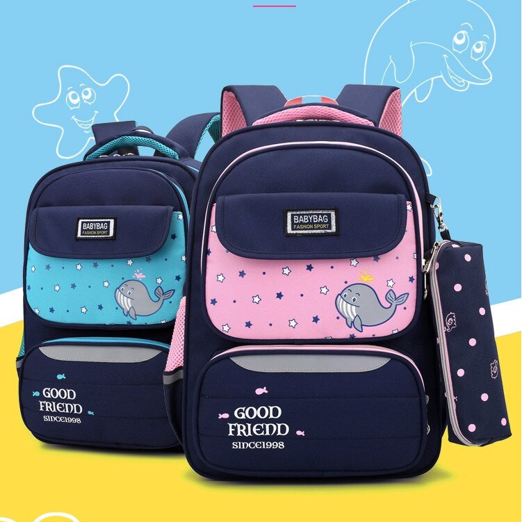 Tas Sekolah untuk Gadis Remaja Sekolah Fashion Tas Ransel Sekolah untuk Anak-anak Tas Hitam Bagpack-RANDOM