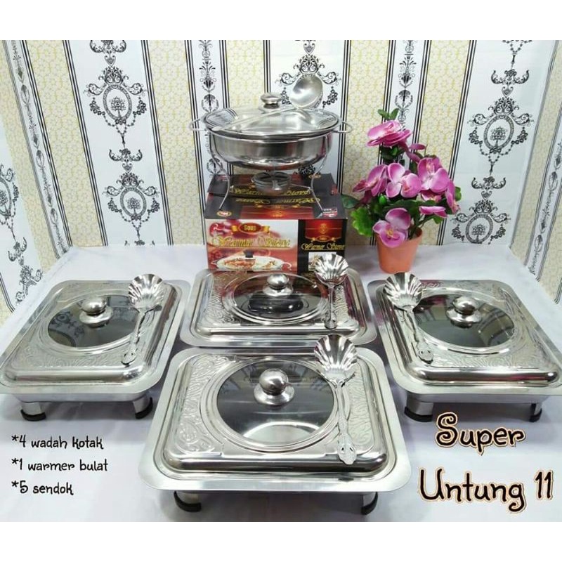 Prasmanan set full kaca kotak