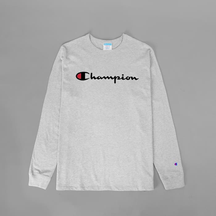 champion long sleeve with logo on sleeve