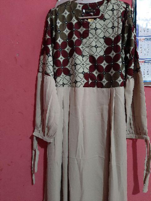 Gamis Kombi Batik/formal/bahan Motif Katun Tenun Dobi/gamis Maezurra/terlaris