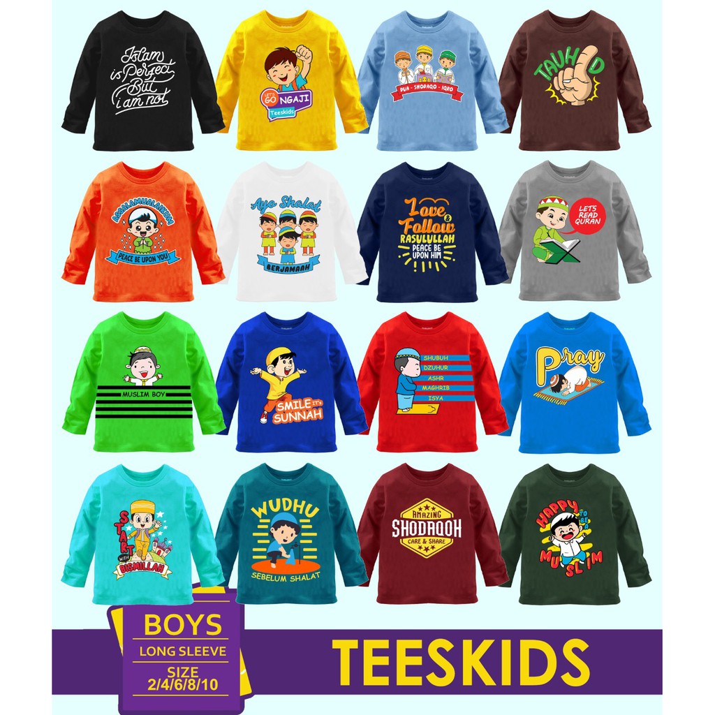 KAOS LENGAN PANJANG ANAK LAKI LAKI TEESKIDS BOY MUSLIM KAOS LENGAN PANJANG ANAK LAKI LAKI TEESKIDS BOY MUSLIM