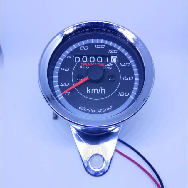 SPEEDOMETER KILOMETER LED BULAT CHROME MOTOR UNIVERSAL