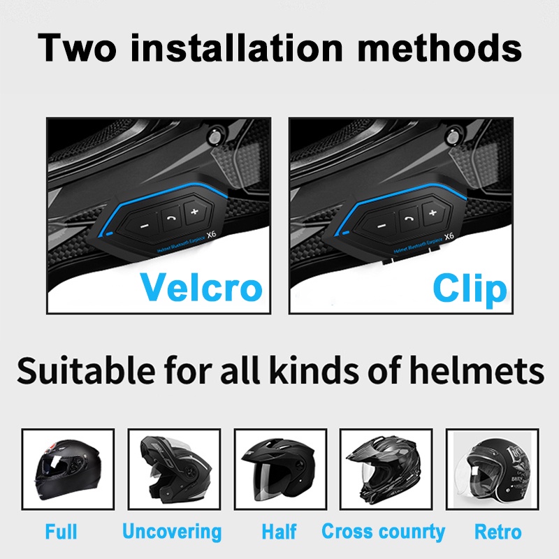 【Ready stock 】X6 Bluetooth Rider Intercom/Bluetooth Helm/Headset Helm Bluetooth Wireless WATERPROOF ORIGINAL-7
