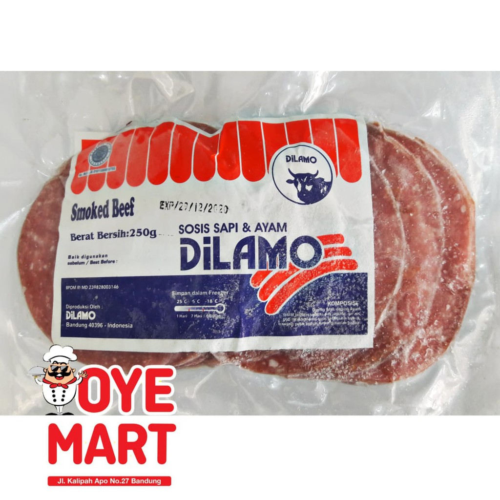 DILAMO SMOKED BEEF 250GR DAGING SAPI ASAP OLAHAN