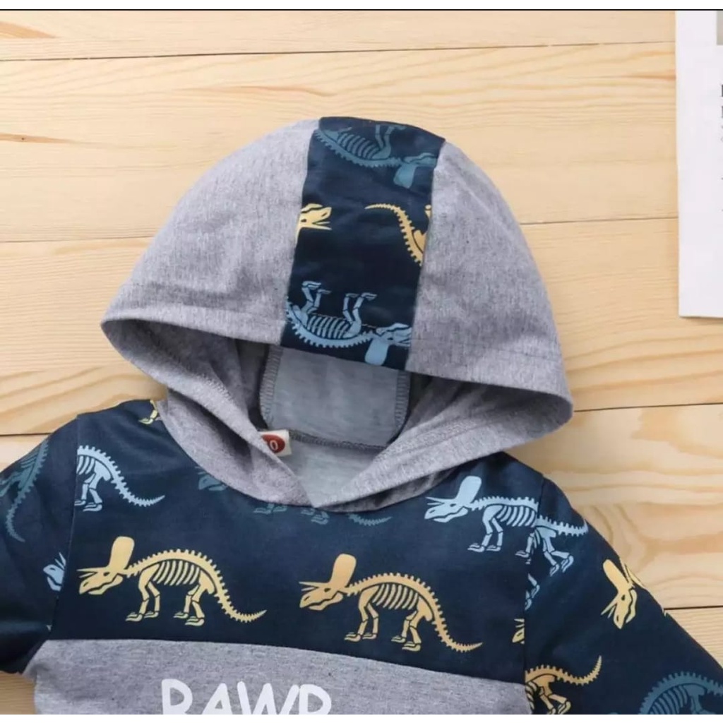 setelan hoodie bayi anak laki laki motif tulang dino fosil size 1-5 tahunbahan babyterry lembut/ setelan hoodie bayi anak laki laki/ setelan hoodie bayi anak cowo/ hoodie bayi anak laki laki dino fosil motif terbaru/ hoodie bayi anak cowo motif dino