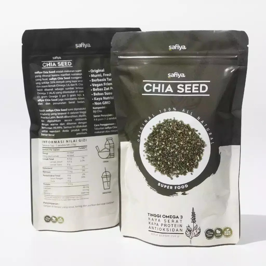 

Organic Black Chia Seed 1 Kg Premium Biji Chiaseed Original SAFIYA HERBAL