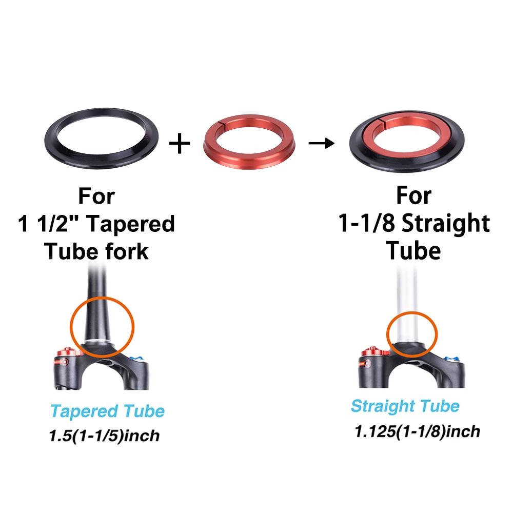 Lanfy Headset Sepeda CNC MTB Kolom Kemudi1 1/8 &quot;-1 1/2&quot; Tabung Lurus IS42 IS52 Bearing