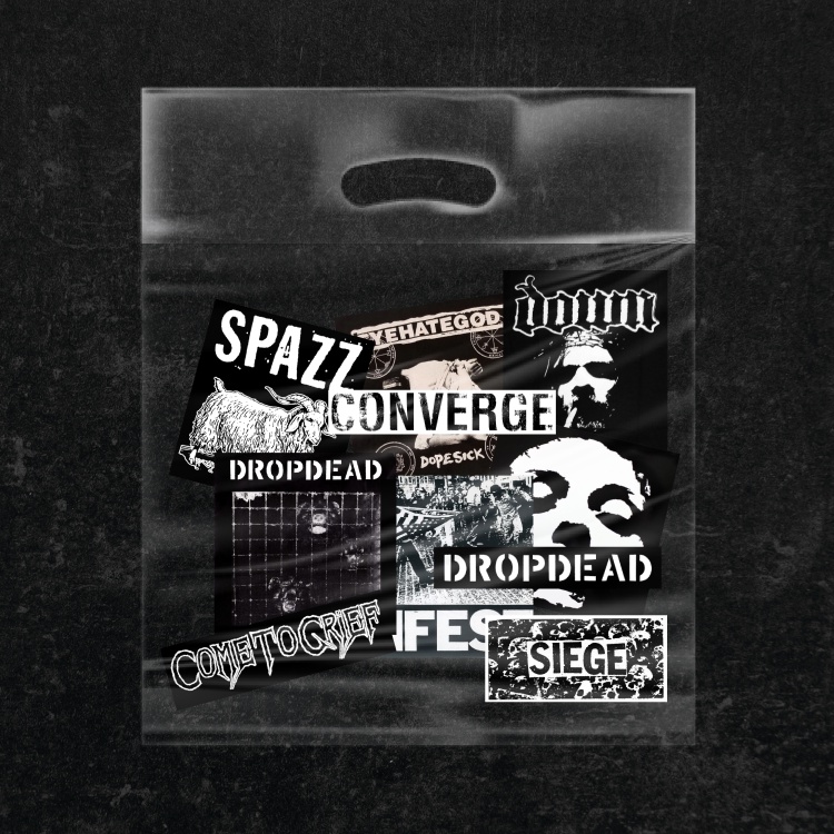 

Converge Dropdead Spazz Down Hardcore Punk Metal Band Sticker Vinyl Pack - 10pcs