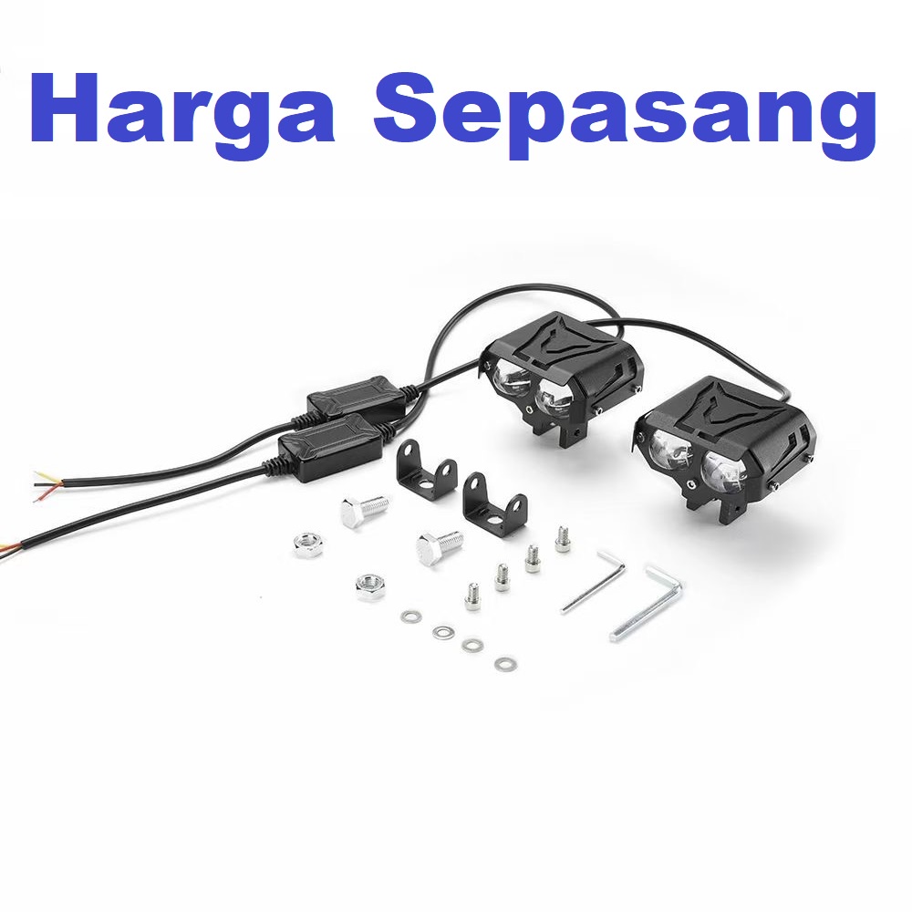 Lampu Tembak Sorot LED Laser Gun SQL2 SQL3 SQL 2 3 Mata D2 Motor Mobil Warna Putih Kuning CSP Lasergun