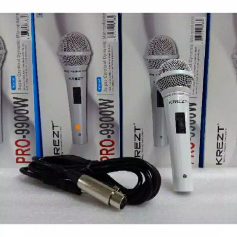mic microphone KREZT PRO 9900 9900W white plus saklar Switch