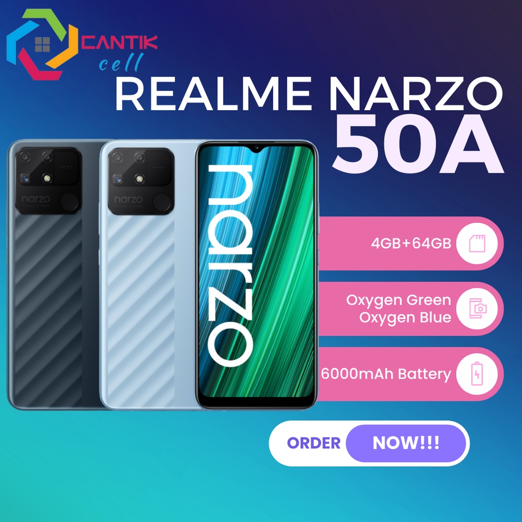 REALME NARZO 50A 4/64GB GARANSI RESMI HP REALME TERMURAH