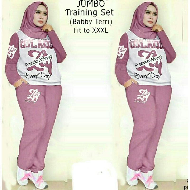 Setelan Training Wanita Gowes  Baju Olah Raga Wanita XL &amp; Jumbo Size