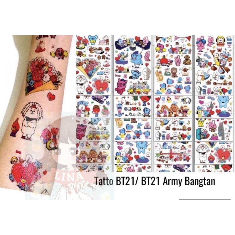 TATTOO TEMPORARY/ TATO SEMENTARA BT$/BT2I ARMY BANGTAN KPOP UNTUK BADAN/ TANGAN/ KACA/LEMARI/ PINTU