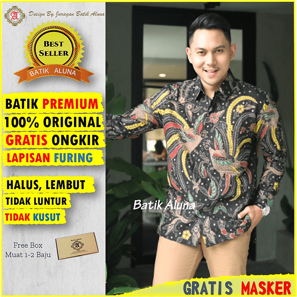 Atasan Batik Pria Lengan Panjang Premium Modern/Batik Prabuseno Pria Original Kemeja Batik Pria Leng