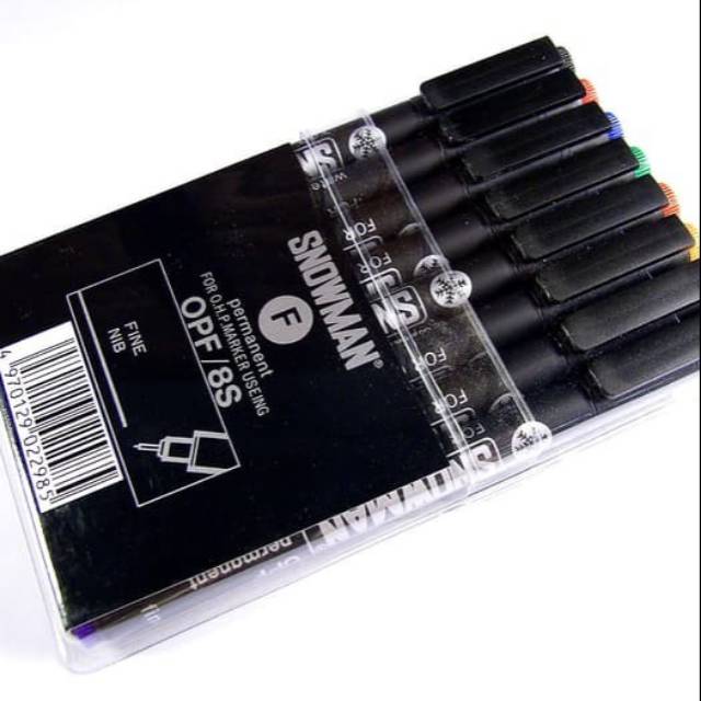 Spidol Snowman OPF / 8S Permanent 8 Warna Drawing Pen