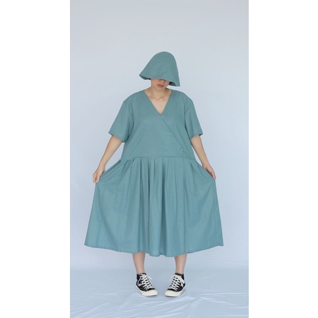CAI KIPAS DRESS JUMBO SIZE LD 130cm PAKAIAN WANITA LINEN