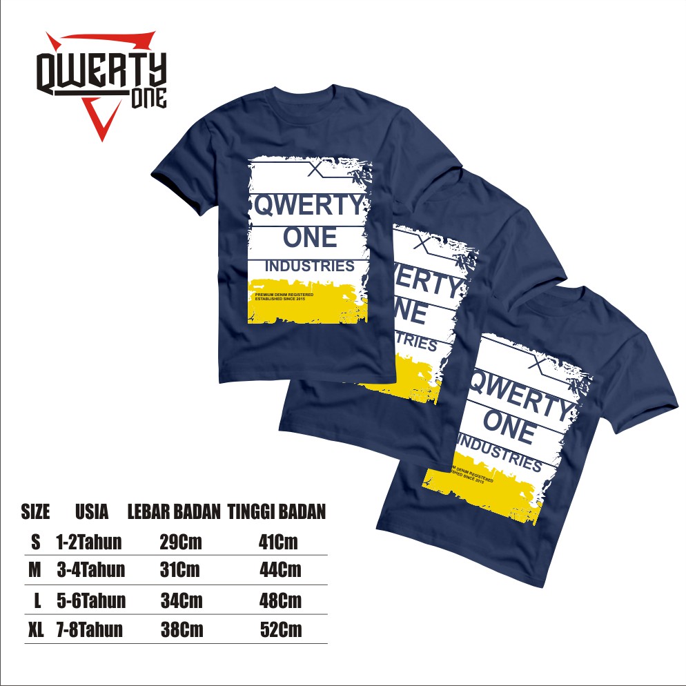 QwertyOne Kaos Anak Distro Industries Navy 1-10 Tahun