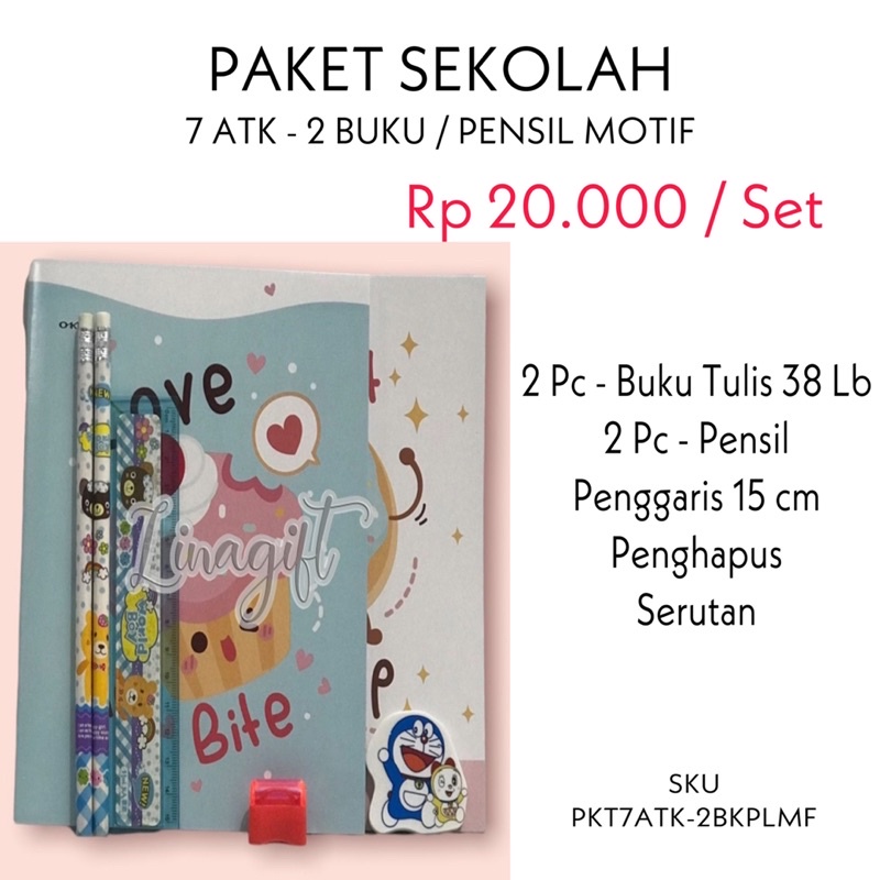 ( Set Paket Motif ) ALAT TULIS SEKOLAH LENGKAP / MEWARNAI / KADO SUVENIR CUSTOM ULANG TAHUN / HADIAH LOMBA 17 AGUSTUS / COLORING STATIONERY SET / BUKU A5 NOTES PEN PENSIL / GOODIE BAG BINGKISAN SOUVENIR