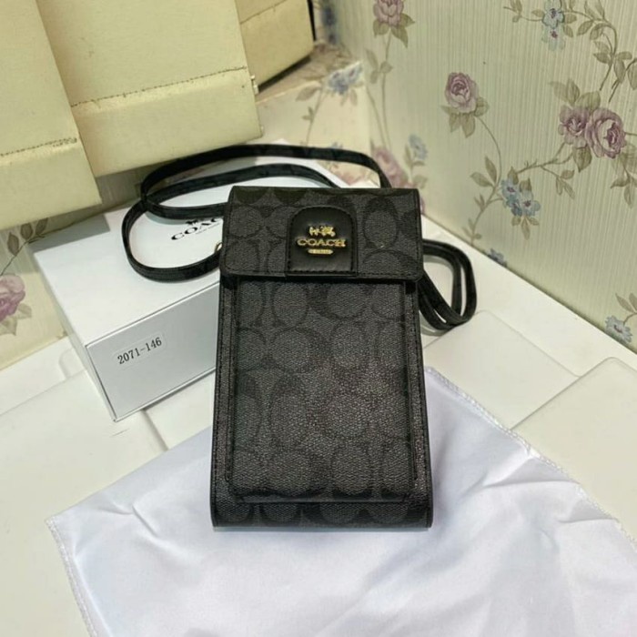 Tas Selempang Hp Dompet Hp Pouch Hp HPO Coach Tas Hp Kekinian Branded - Coach Hitam