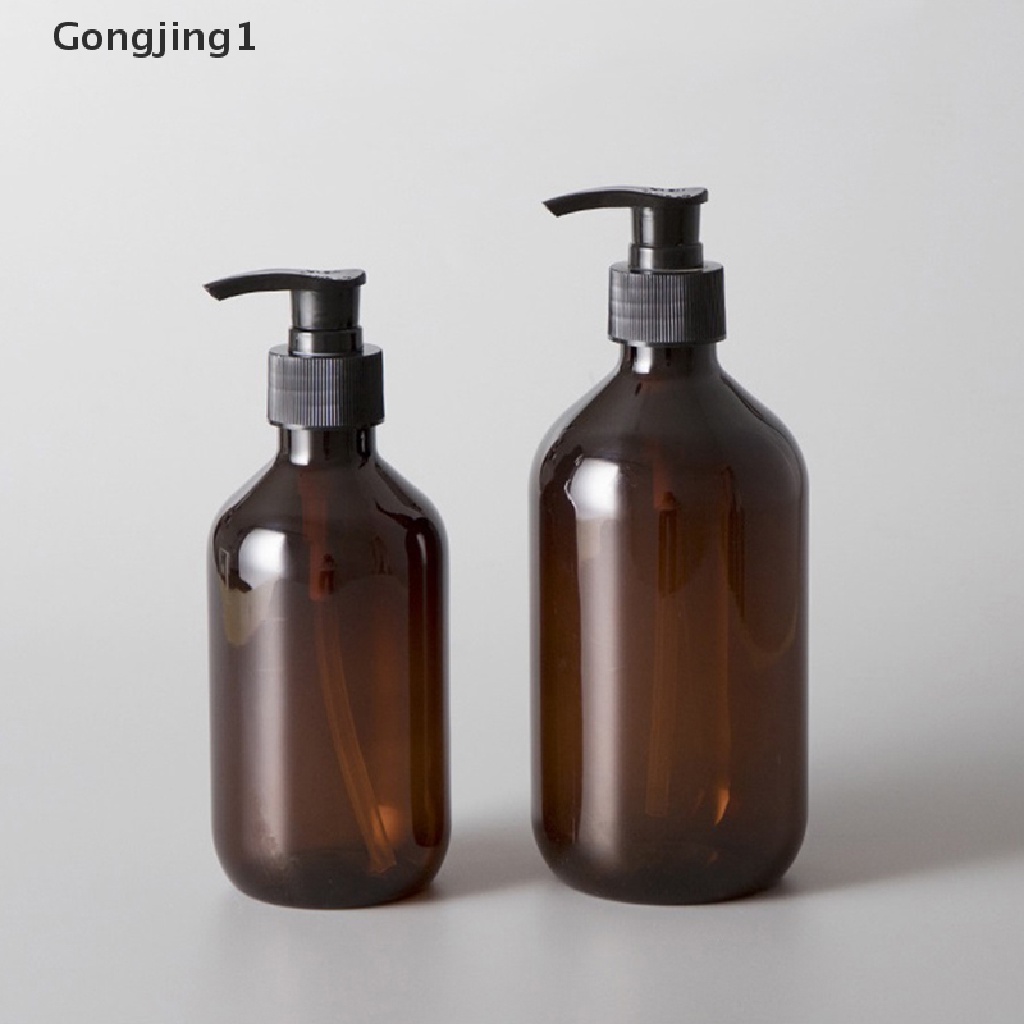 Gongjing1 Botol Kosong Model Tekan Bahan Plastik Warna Hitam Amber Untuk Sampel Lotion