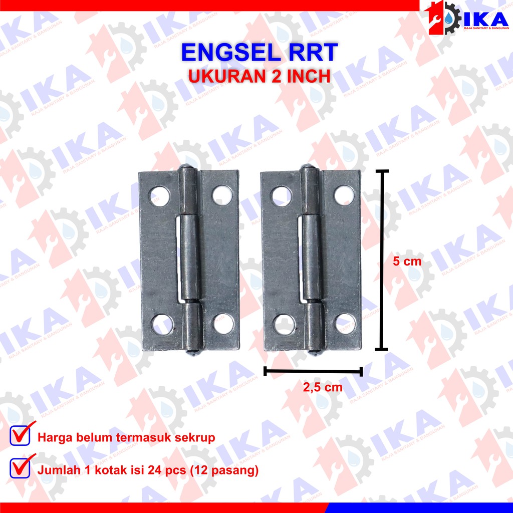 Engsel Tipis RRT isi 24buah (12set) (1lusin set) Engsel Pintu RRT Plat Besi 1 1.5 2 2.5 3 4 Inch Kandang Gerobak - ENGSEL TIPIS RRT HINGES