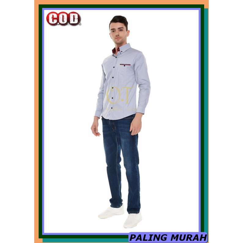 Kemeja Pria Surfing Pantai Motif Hawai Lengan Panjang Pria Premiu AN999 [Mr Kemeja Ot]Kemeja Pria