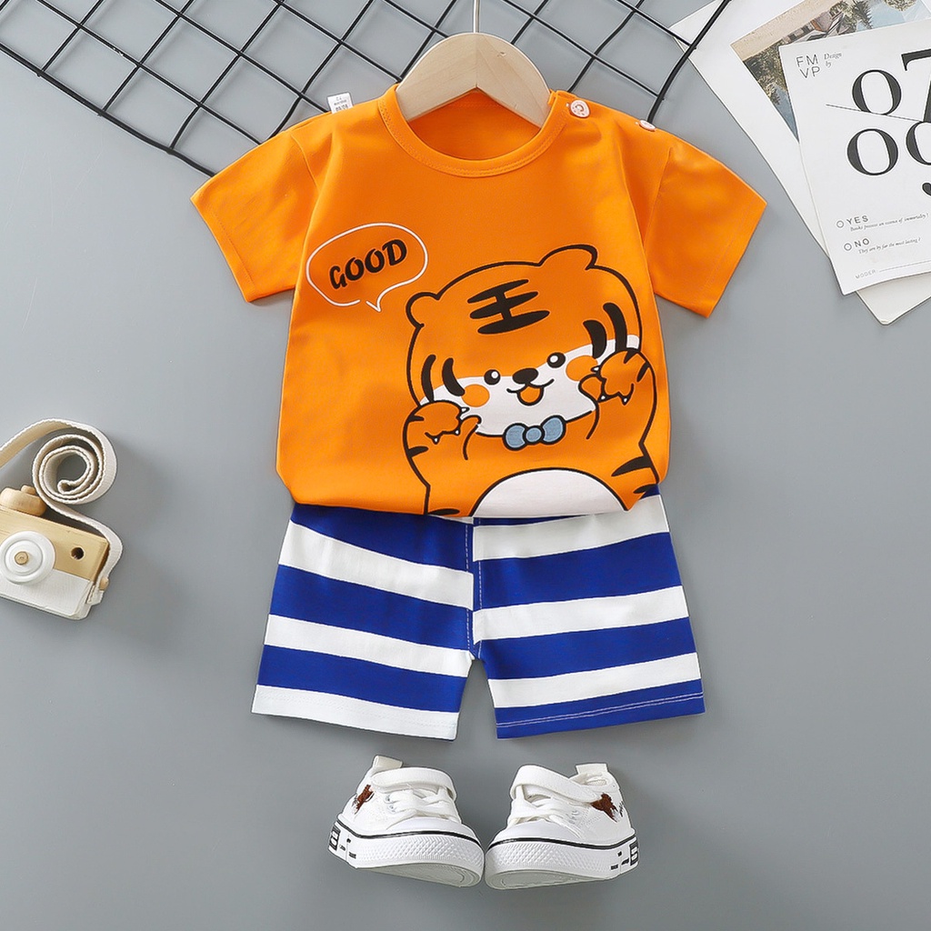 Baju Bayi Setelan Pendek Import Kaos Anak Umur 0-24 Bulan