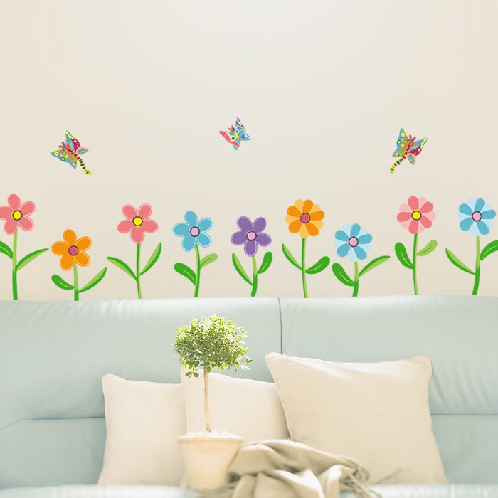 Stiker dinding  Bunga cat air Ruang tamu Kamar  tidur 