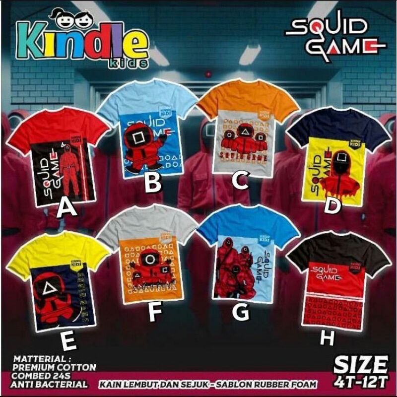 Kaos Anak Squid Game 4-12 T Squid Game by Kindle Kids