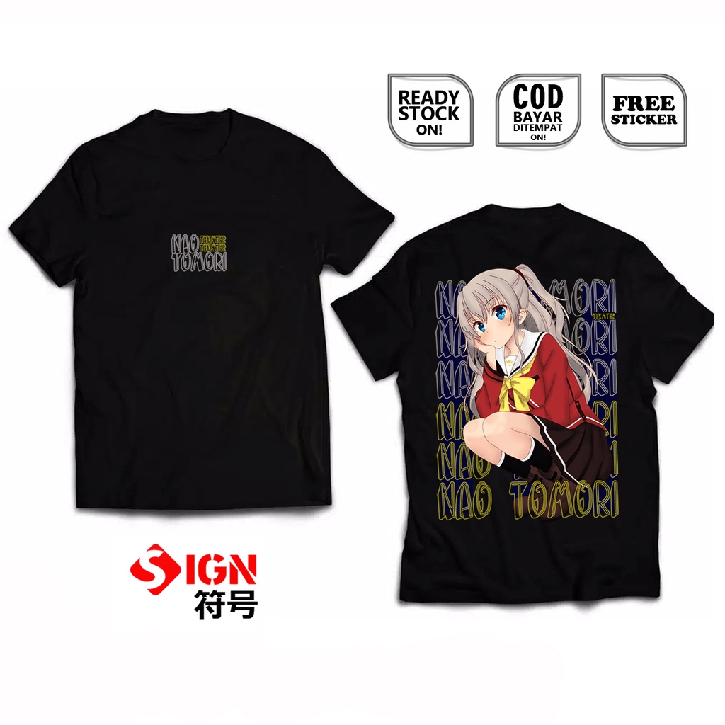 KAOS NAO TOMORI CHARLOTTE HOSHINOUMI ACADEMY ANIME MANGA WAIFU YU OTOSAKA KAZUKI AYUMI SHUNSUKE OTAKU WIBU JAPAN CULTURE BAJU JEPANG COSPLAY - SIGN CLOTH