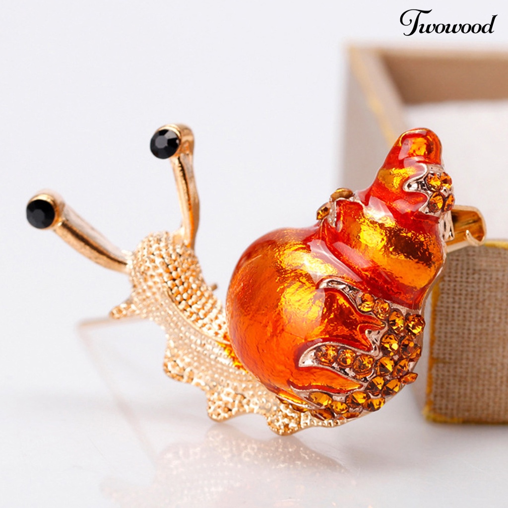 Twowood Brooch Cartoon Snail Shape Alloy Exquisite All Match Women Pin for Shirt