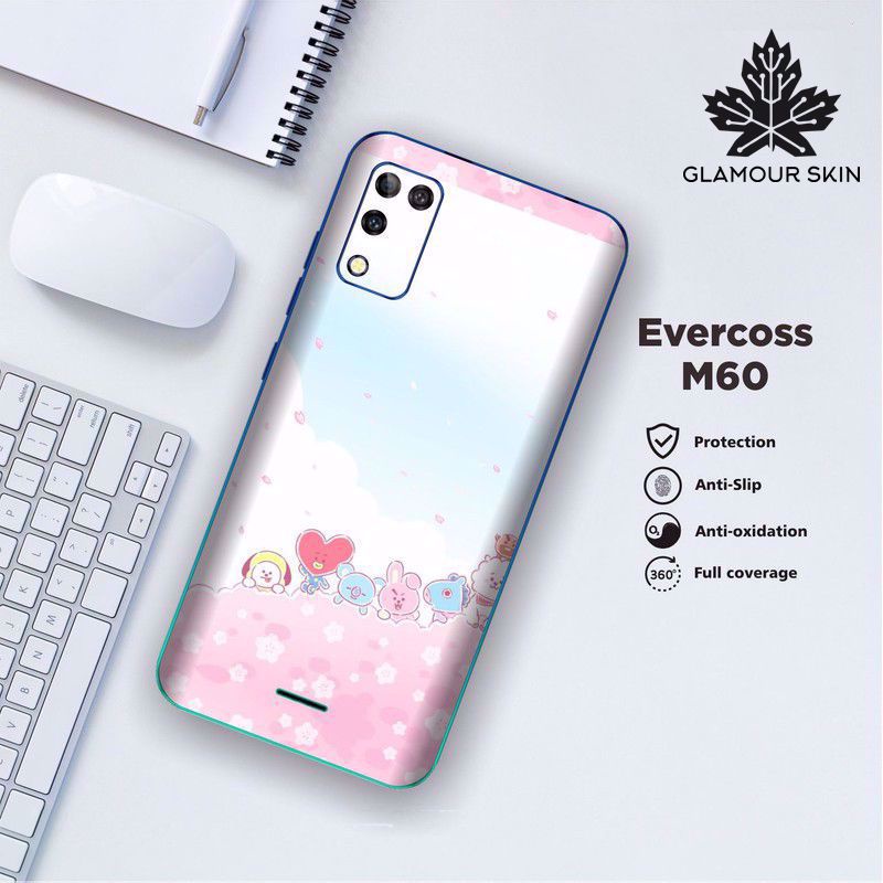 *(Dapat2PCS)* EVERCOSS M60 Garskin Case/Stiker Protector Motif PINK