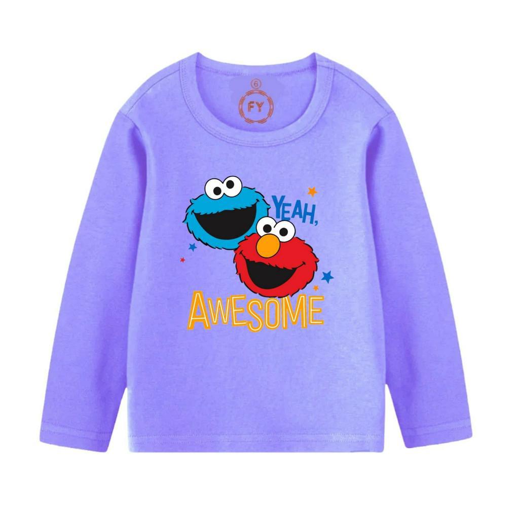 Rdkidzid Kaos Anak Laki Laki Lengan Panjang Baju Anak Laki Laki Motif Elmo