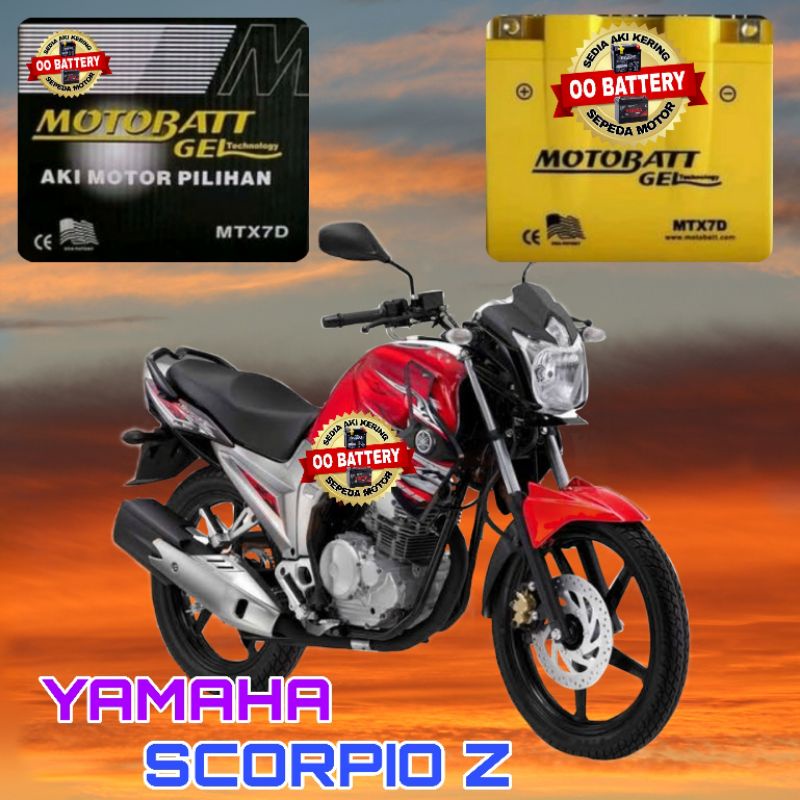 Aki Kering Gell Motor YAMAHA SCORPIO Z  MOTOBATT MTX7D  12Volt - 7Ah