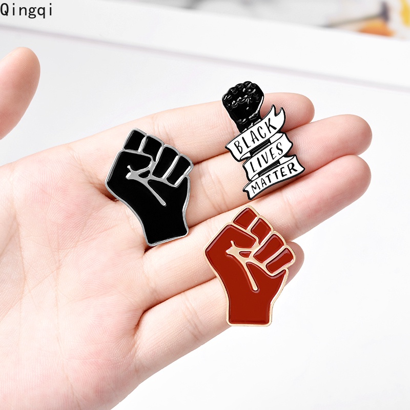 Bros Pin Enamel Desain Tinju Black Lives Matter Power Raised Justice Untuk Hadiah Teman