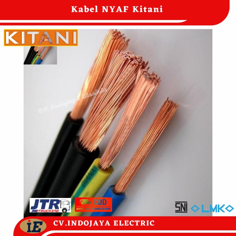 Kabel Serabut Nyaf 1x1,5 Kitani panjang kabel 100  meter