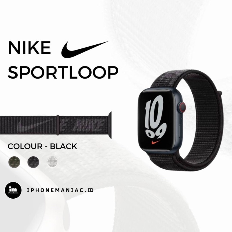 STRAP APPLE WATCH IWATCH SMARTWATCH NYLON SPORTLOOP &amp; SPORTBAND NIKE - OLIVE FLACK SIZE 38mm 42mm 40mm 44mm 41mm 45mm Series 7 6 5 4 3 2 1 SE