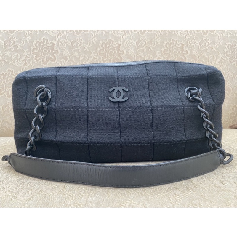 Chanel so black quilted jersey shoulder bag Original